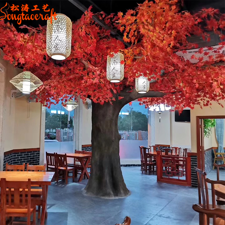 餐廳包柱子仿真楓樹